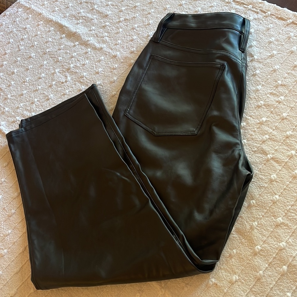 Madewell The Perfect Vintage Straight Jean Faux Leather Edition NWT Sz 30 Pants